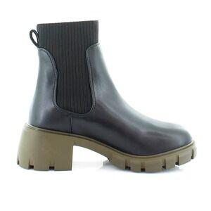 Steve Madden Hayle Women's Boots Black/Olive Platform Lug Sole Size 10‎ New
